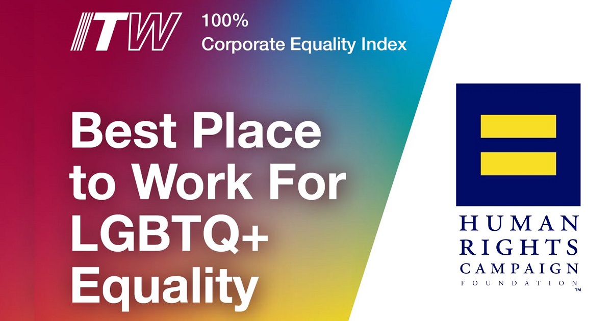 ITW premiado como el mejor lugar para trabajar por la igualdad LGBTQ+