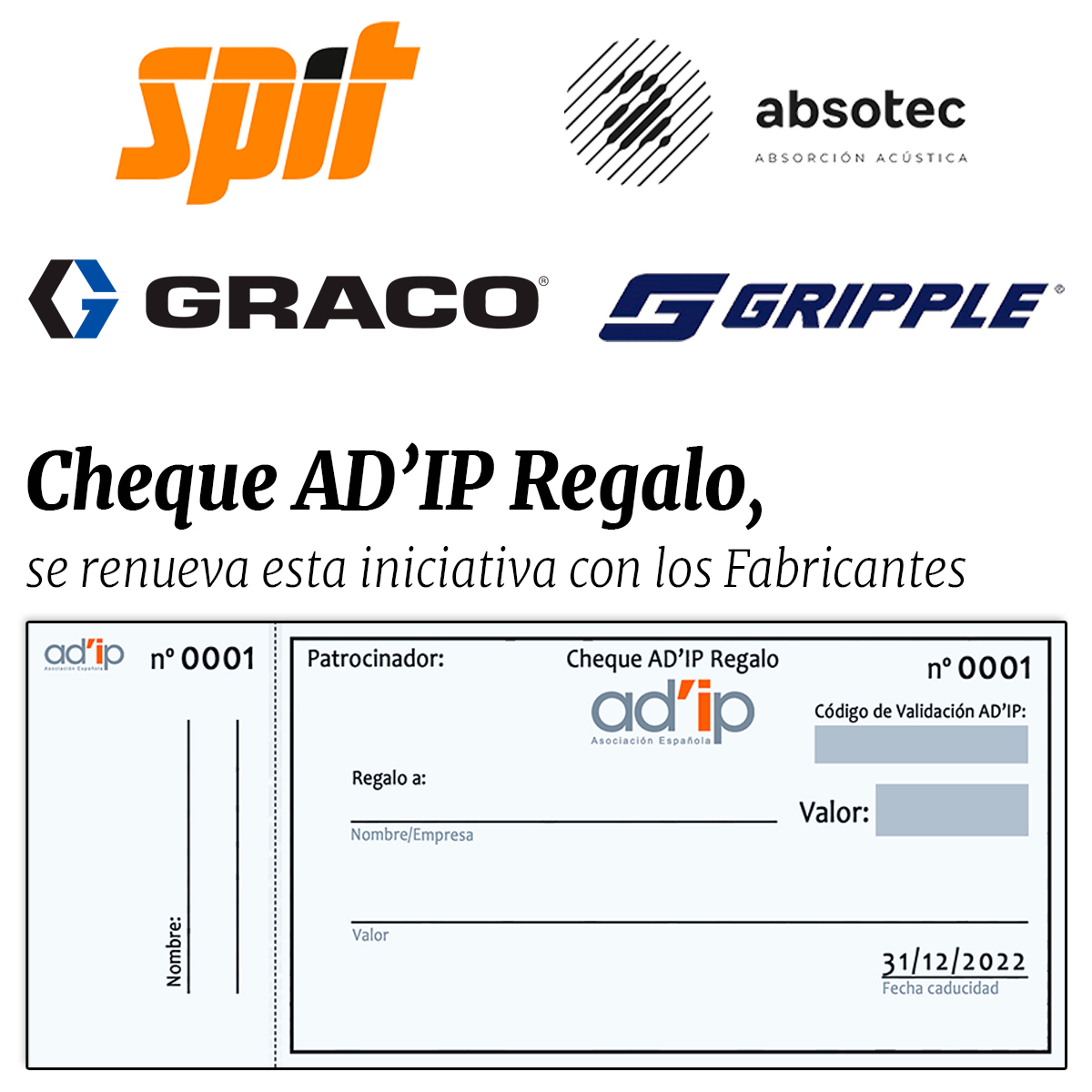 CHEQUE-AD'IP-REGALO-SPIT-GRACO-ABSOTEC-GRIPPLE