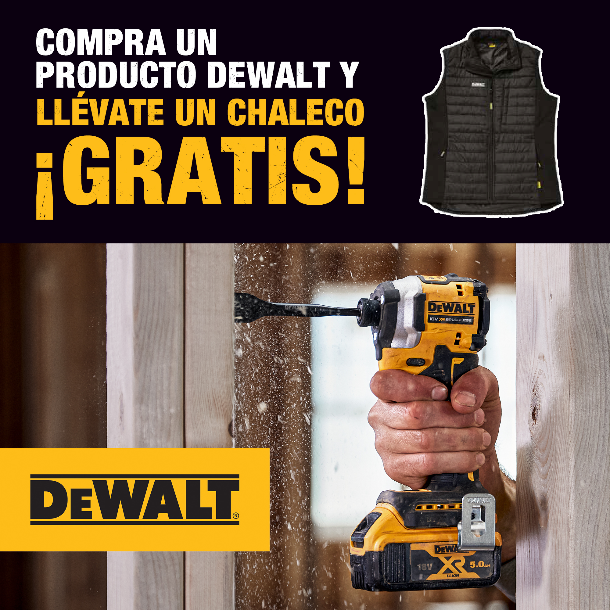 campaña DEWALT chaleco