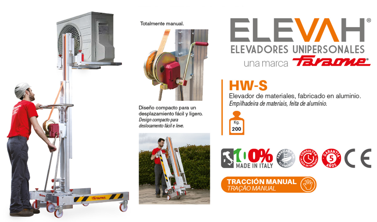 HW-S Elevador de materiales en aluminio,