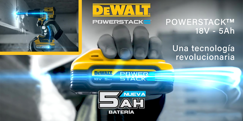 DEWALT presenta la batería Powerstack de 18V 5Ah con una